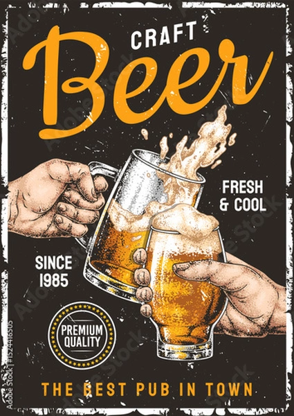 Obraz Craft beer celebration at a lively pub