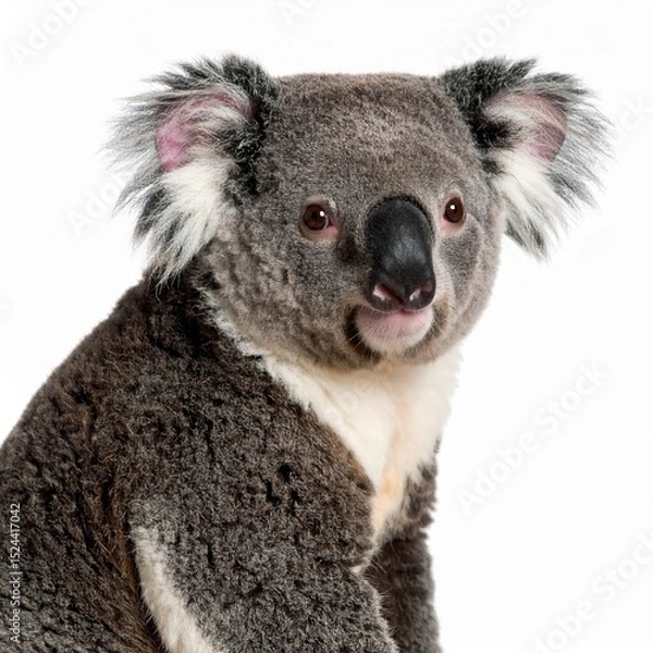 Obraz Cute koala over white background