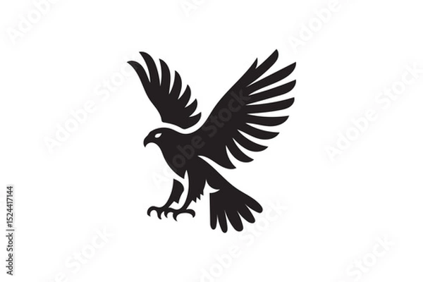 Obraz Hawk icon silhouette on white background .