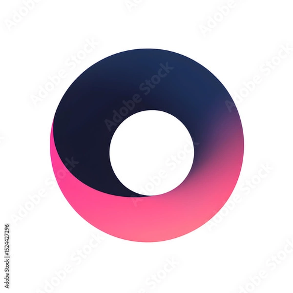 Obraz A blue and pink circle with a white circle in the middle. The circle is a representation of a vortex