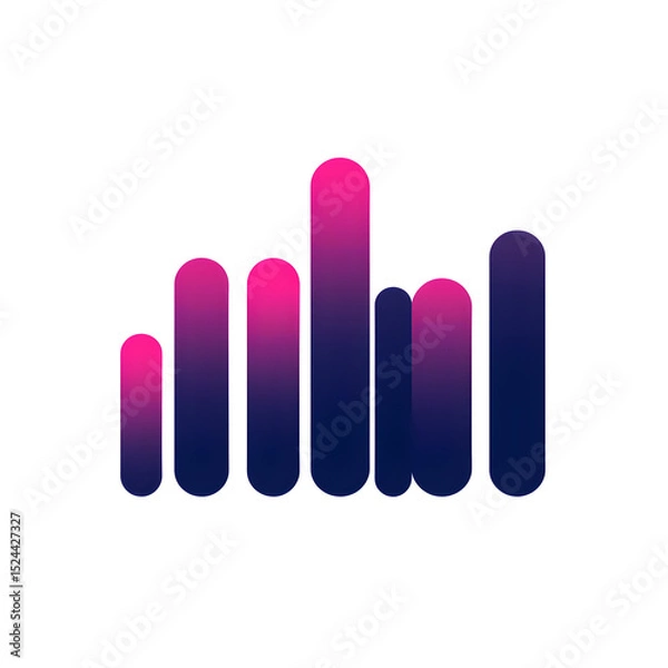 Obraz A graphic of a city skyline with pink and blue lines. The graphic is meant to represent the idea of a city's pulse, with the pink and blue lines representing the heartbeat of the city