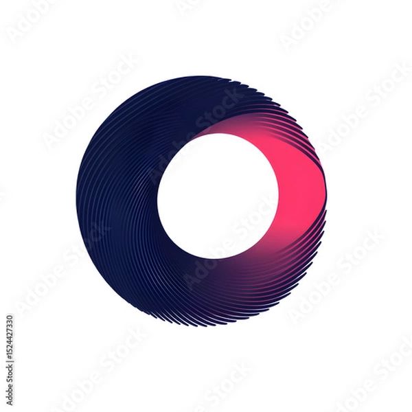 Obraz A blue and red circle with a white background. The circle is a symbol of unity and harmony