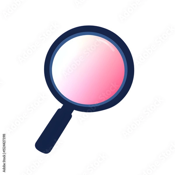 Obraz A close up of a magnifying glass with a pink and blue tint. The image is of a magnifying glass with a pink and blue tint, which gives it a unique and artistic appearance