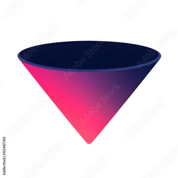 Obraz A blue and pink cone with a rounded top and a pointed bottom. The cone is a unique and eye-catching shape, with a mix of cool and warm colors that create a sense of depth and dimension