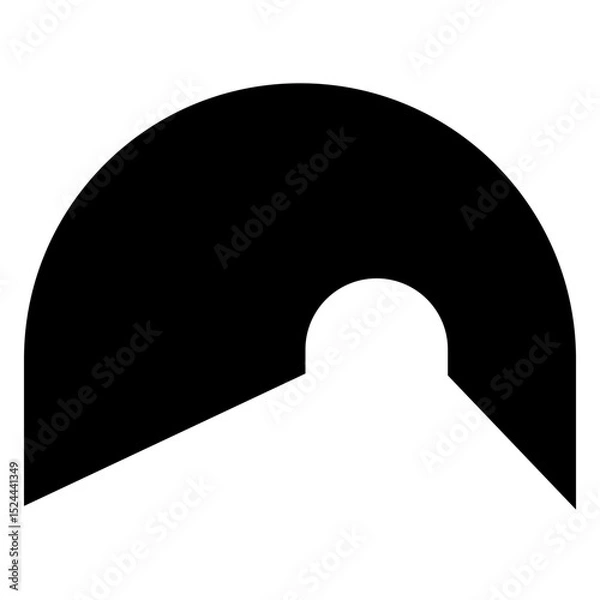 Fototapeta Minimal Tunnel Icon Sign – Abstract Symbol of Passage and Transition