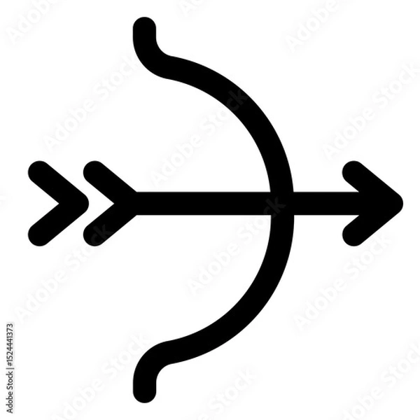 Fototapeta Bow Icon – Archery Symbol of Focus, Aim, and Readines