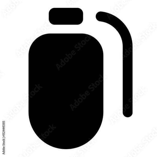 Fototapeta Grenade Icon – Solid Style - Minimalist Symbol of Tactical Impact and Power
