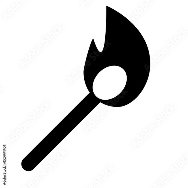 Fototapeta Lit Match Icon – Symbol of Ignition, Spark, and Fragile Potential