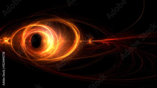 Fototapeta Cosmic Black Hole with Bright Accretion Disk