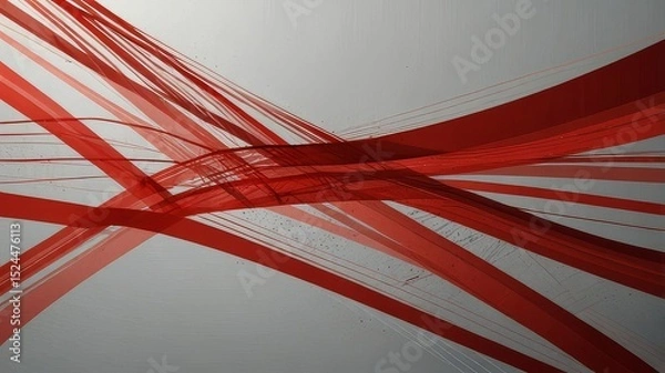 Obraz Abstract Red and White Curved Lines Background