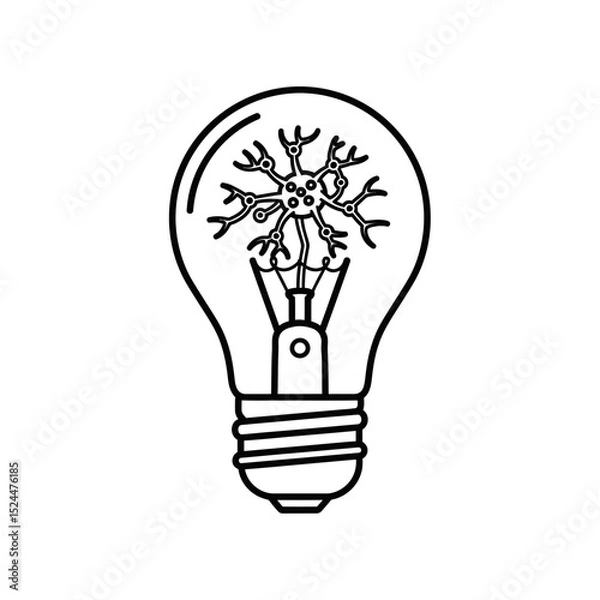 Fototapeta Light Bulb with Intricate Design Illustrating Concept of Intelligence  