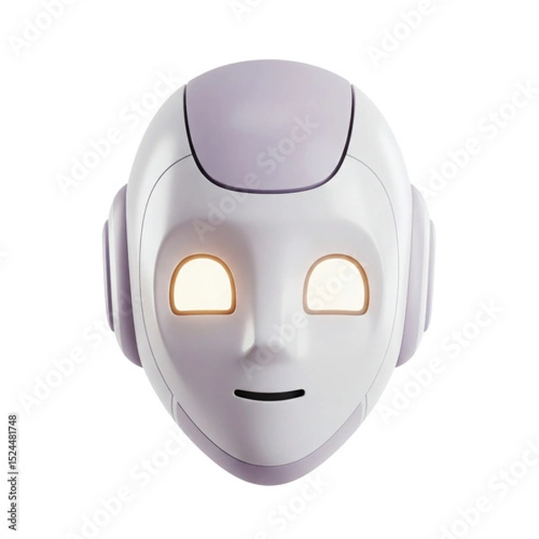 Fototapeta Futuristic 3D humanoid robot head illustration