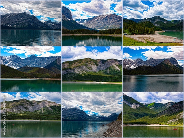 Obraz Kananaskis Lake. Canada.Alberta.6 July 2024.Lake in the Rocky Mountains of Canada. 