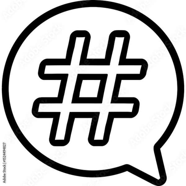 Fototapeta Minimalist hashtag symbol icon