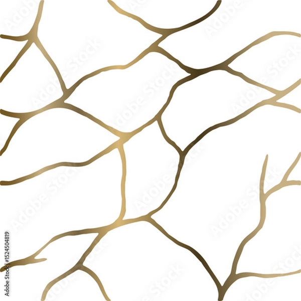 Obraz Golden Kintsugi crack texture overlay background. Distressed ckackle trendy minimalist wallpaper texture.