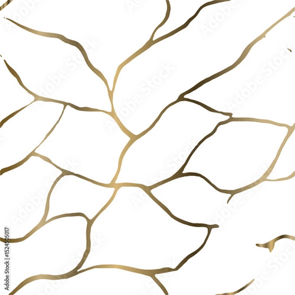 Fototapeta Golden Kintsugi crack texture overlay background. Distressed ckackle trendy minimalist wallpaper texture.