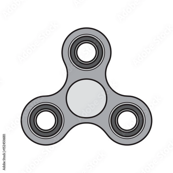 Fototapeta Fidget spinners isolated on white background, vector illustration.