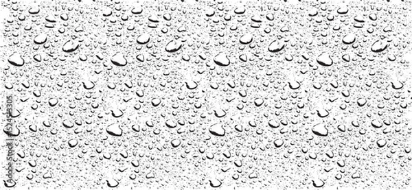 Obraz Small water drops texture vector. Rainy window overlay texture. Rain on glass background. Abstract halftone textured effect. Vector Illustration. EPS10.