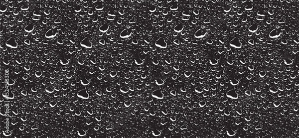 Obraz Small water drops texture vector. Rainy window overlay texture. Rain on glass background. Abstract halftone textured effect. Vector Illustration. EPS10.