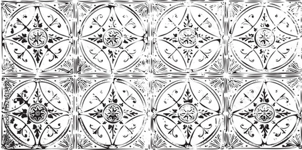 Obraz Black and white geometric pattern. Tileable texture background.