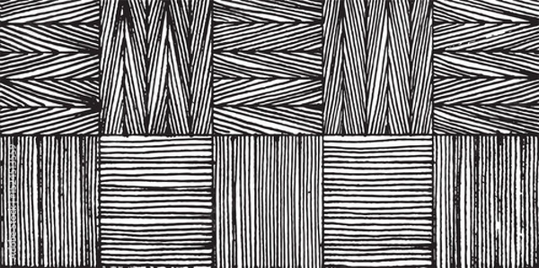 Obraz Black and white geometric pattern. Tileable texture background.