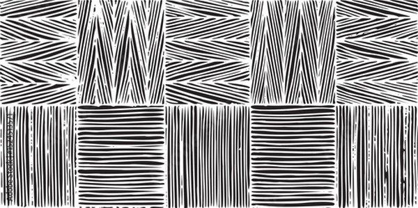 Obraz Black and white geometric pattern. Tileable texture background.
