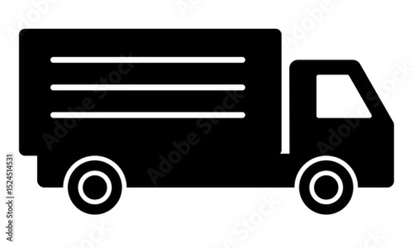 Obraz シンプルな配送トラックのピクトグラム