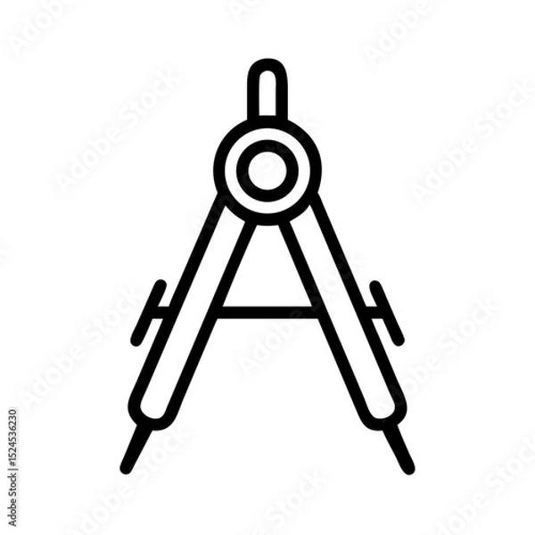 Fototapeta Vector illustration of a compass, simple design for education and engineering themes
