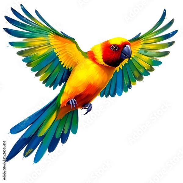 Obraz colorful parrot isolated on white background