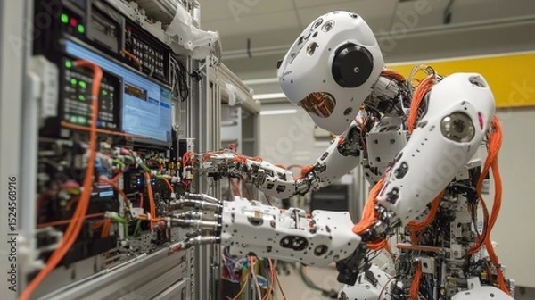 Obraz Smart sensors embedded in robotic systems for feedback and performance analysis