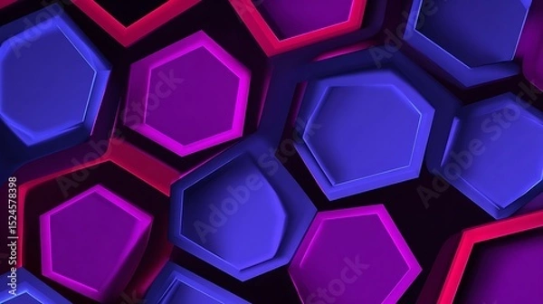 Fototapeta Abstract glowing hexagonal pattern background design
