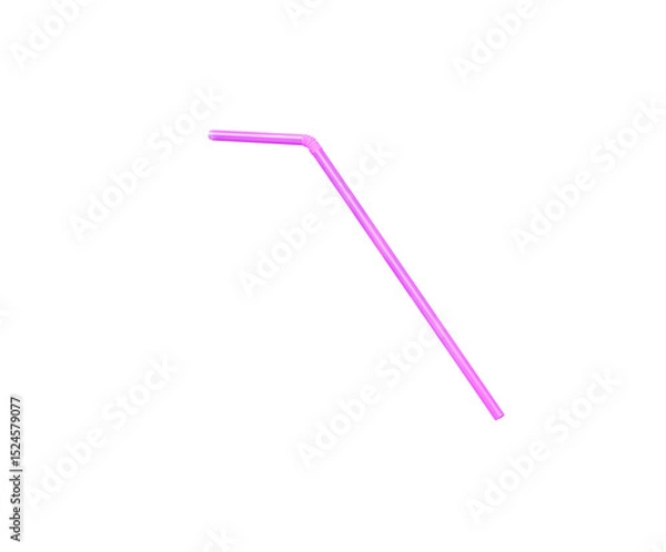 Fototapeta Pink straw isolated on white background , clipping path
