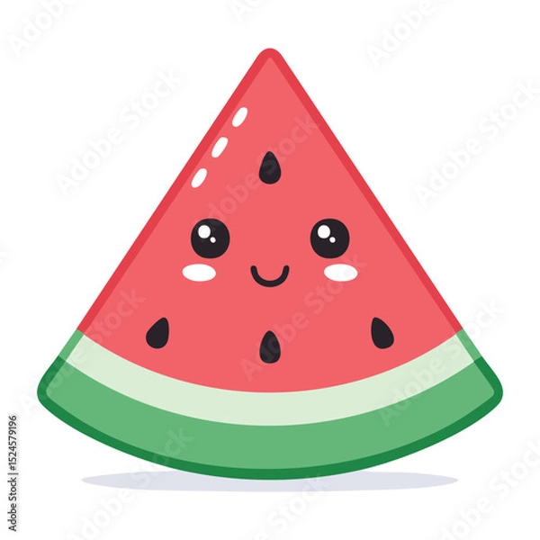 Obraz A cute slice of watermelon with a friendly face