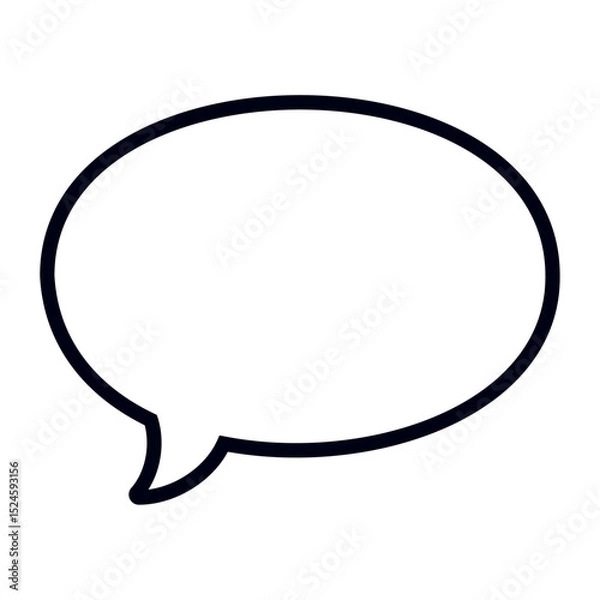 Obraz Minimalist Solid Chat Speech Bubble Icon
