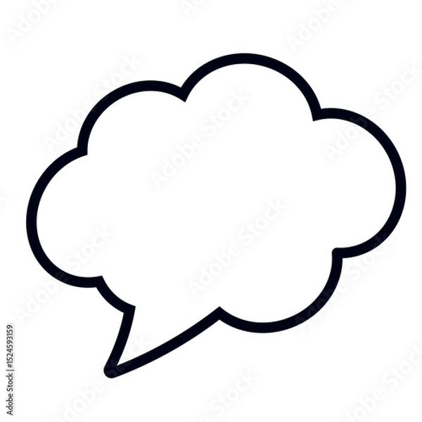 Fototapeta Minimalist Solid Chat Speech Bubble Icon Cloud Shape
