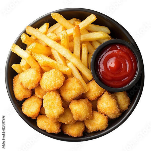 Obraz Chicken Tenders and Fries Isolated on Transparent Background