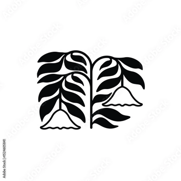 Obraz silhouette of a flower blooming but wilting logo vector
