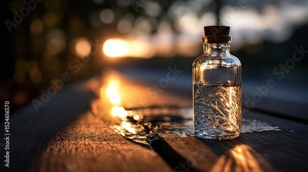 Obraz A glass bottle placed in sunlight, symbolizing transparent change.