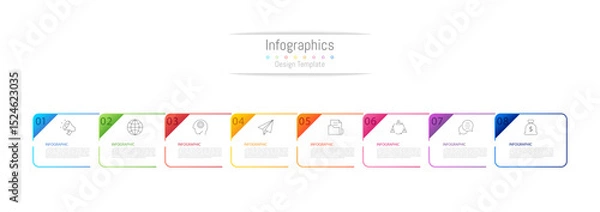 Fototapeta Infographic 8 options design elements for your business data. Vector Illustration.