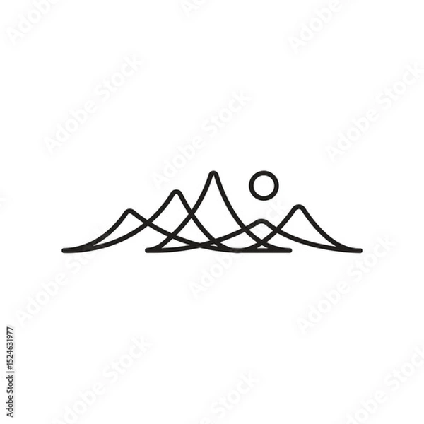 Obraz simple line of high mountains logo vector