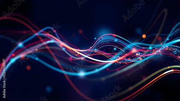 Fototapeta Abstract Colorful Light Waves Dynamic Energy Flow Visual Concept