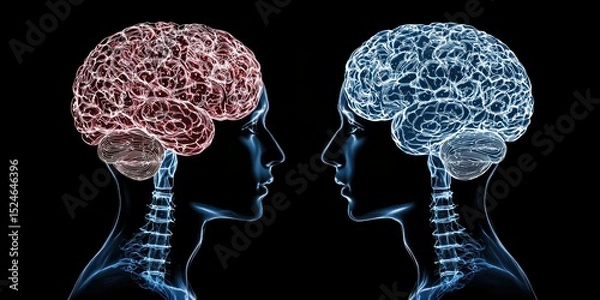 Fototapeta The Human Mind Merging with AI