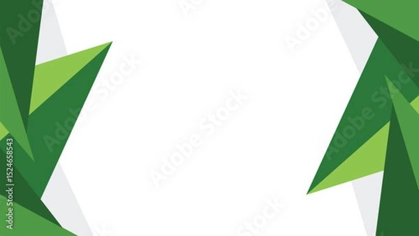 Fototapeta abstract green triangle geometric vector background with central white space