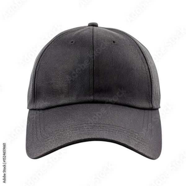 Obraz Black Baseball Cap Back View on White Background