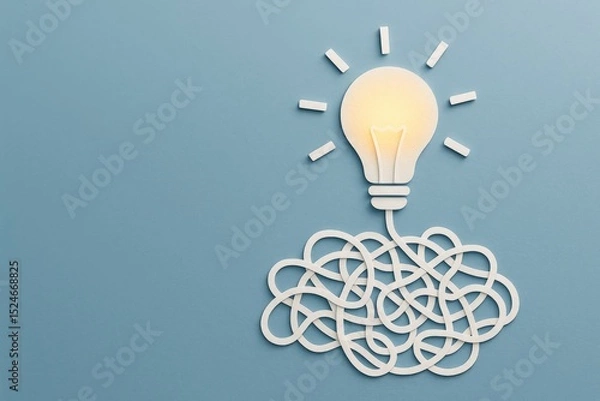 Obraz Bright idea emerging from complex problem solving