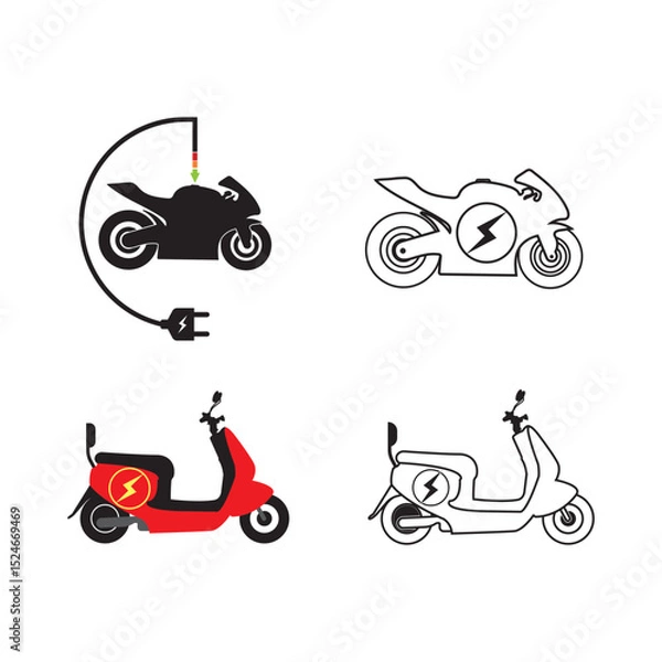 Obraz Electric Motorcycle Icon