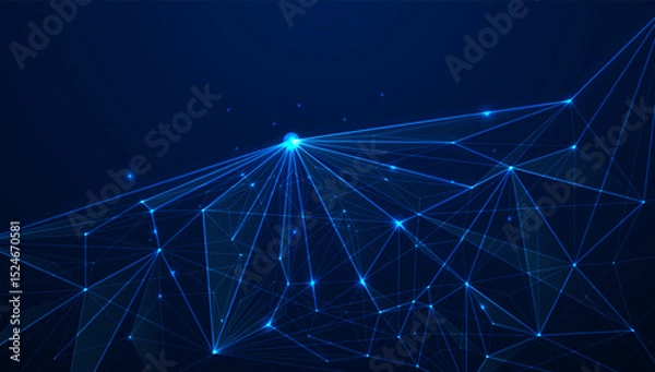 Fototapeta Connected polygons plexus vector background, digital data visualization. vector illustration
