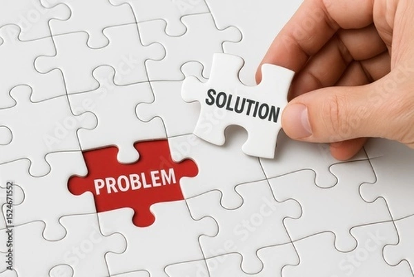 Obraz Solving problems finding solutions jigsaw puzzle piece
