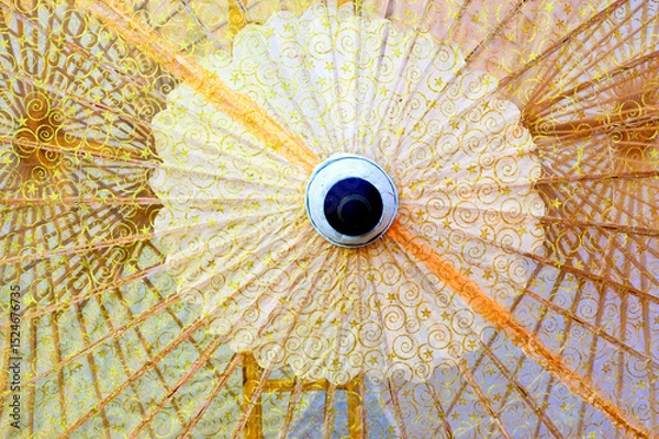 Fototapeta Colorful close up abstract of umbrella background.
