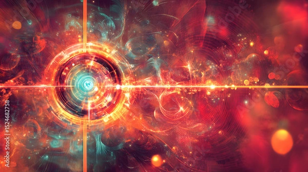 Fototapeta space, fractal, light, universe, design, spiral, motion, science, illustration, backdrop, energy, star, fantasy, movement, imagination, wallpaper, glow, swirl, concept, dream, texture, visualization, 